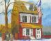 Betsy Ross House Winter, Original oil paintings, Stretched canvas, Paper, Note cards, Historic District, notecard, note card set, notecard set, card, greeting card, greeting note card, greeting notecard, greeting note card set, greeting notecard set, Philadelphia, Pennsylvania, cityscape, painter, John Schmiechen, Schmiechen, historic, oil painting, painting, American impressionist, impressionist
